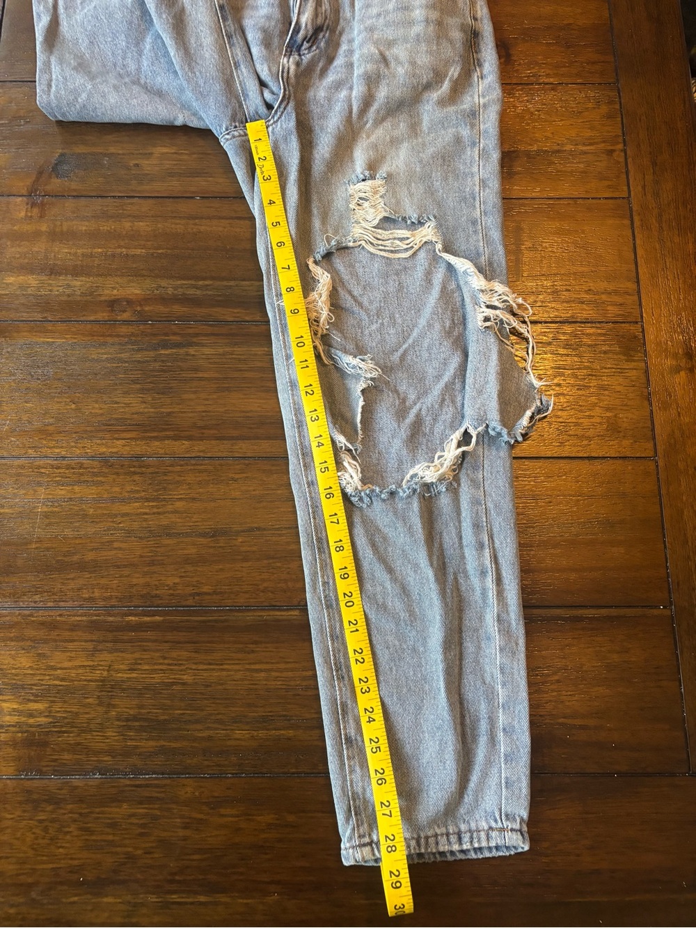 Distressed Light Blue Ripped Jeans - Picture 2 of 4